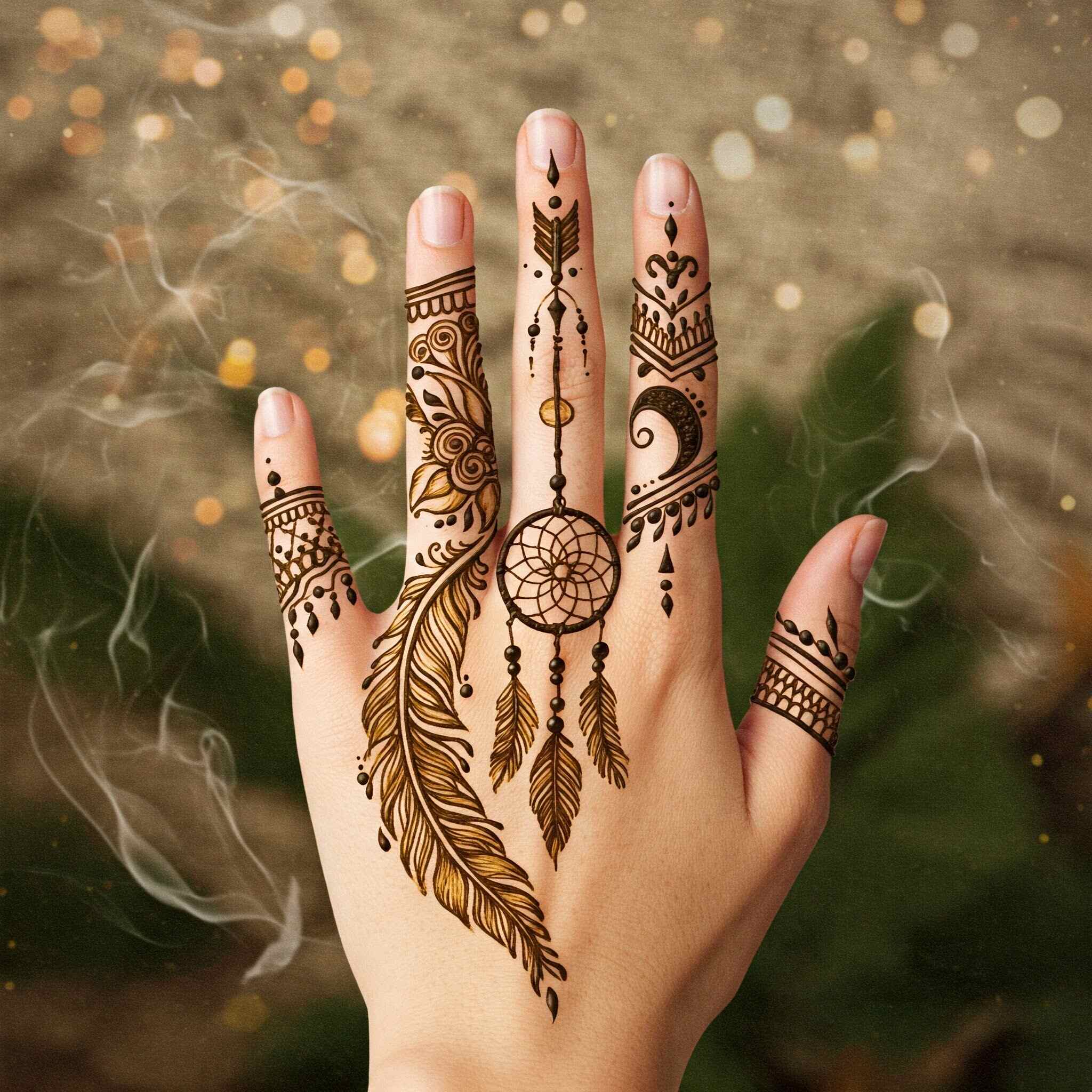 One Finger Mehndi Design Arabic