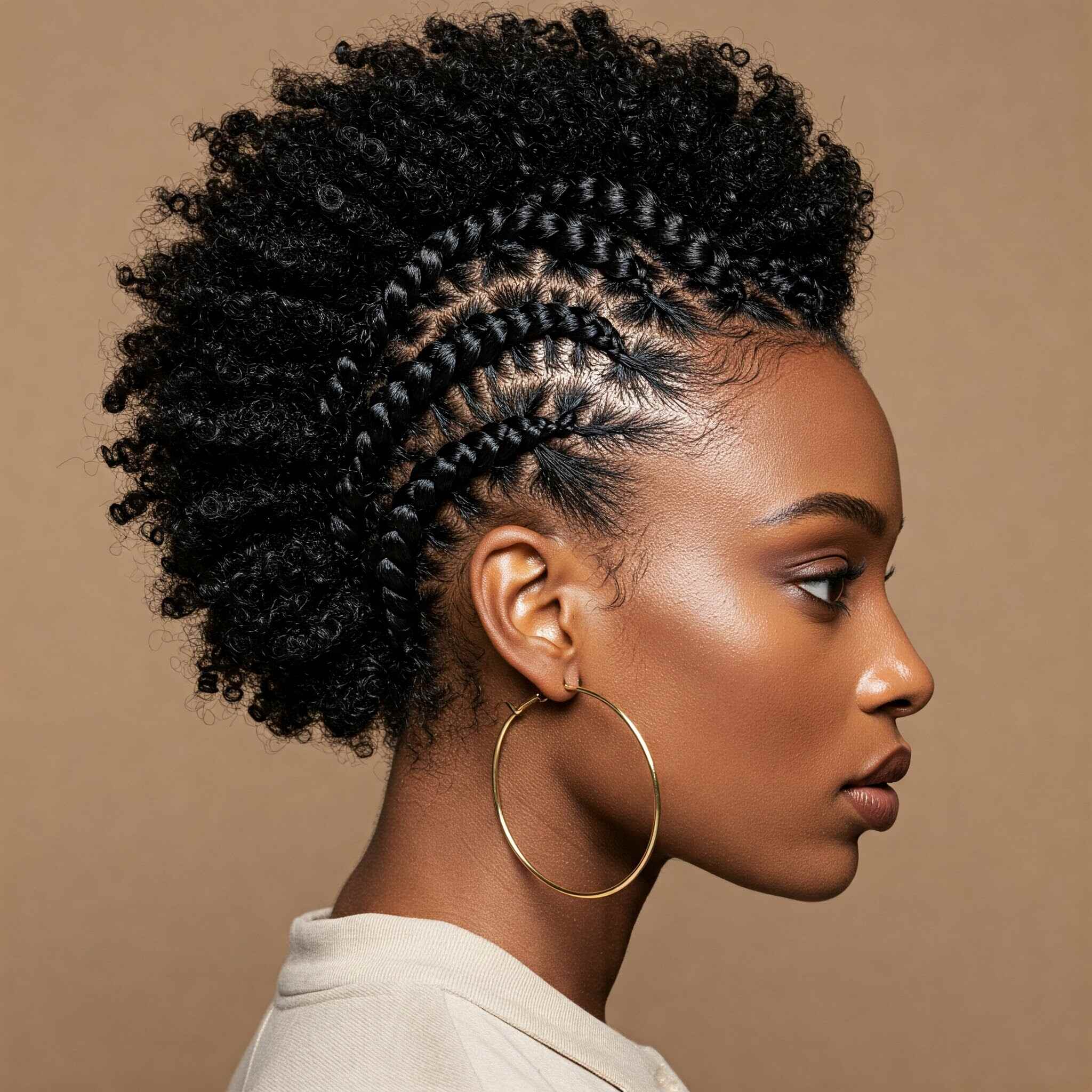 Braided Mohawk Hairstyles with Shaved Sides
