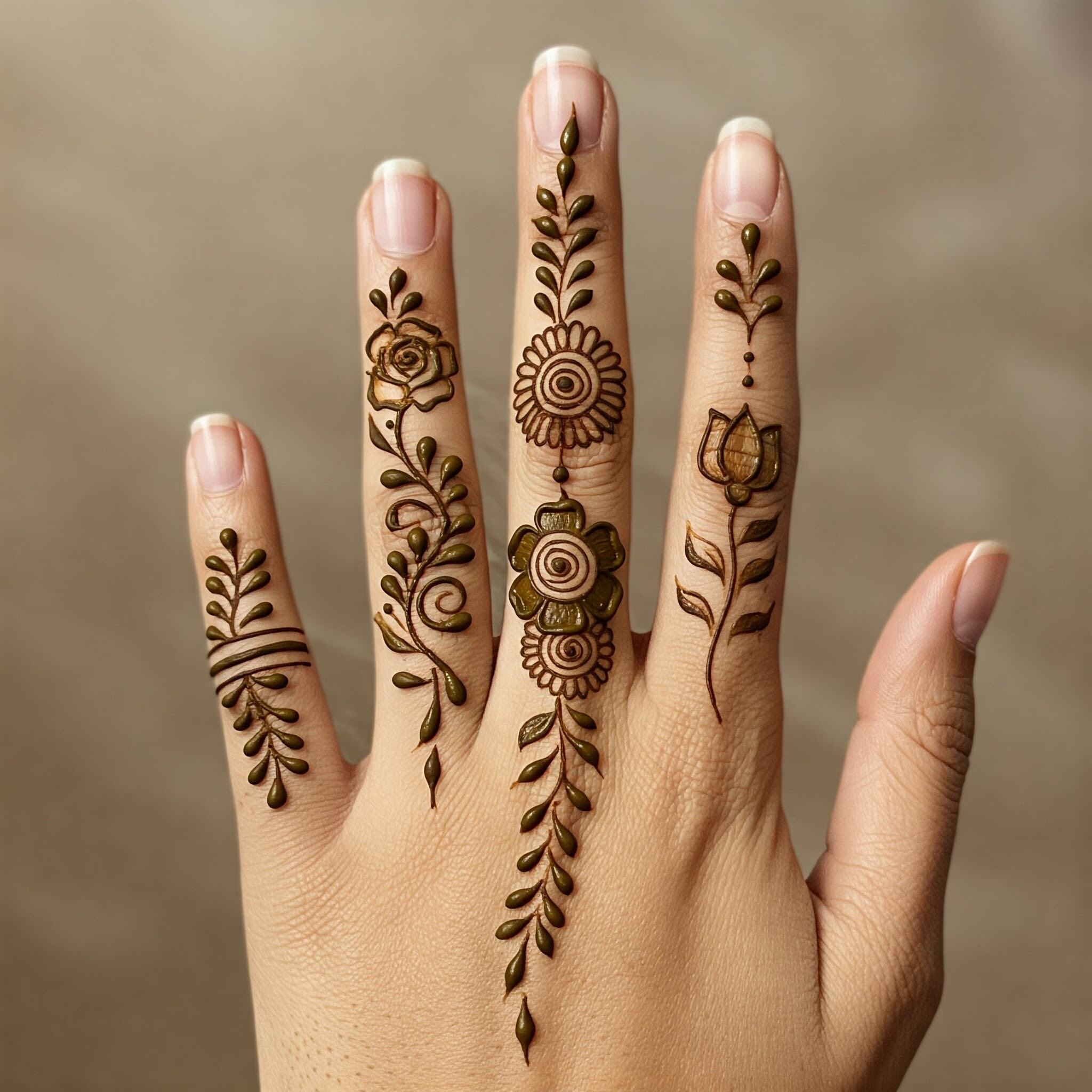 Finger Mehandi Design Simple
