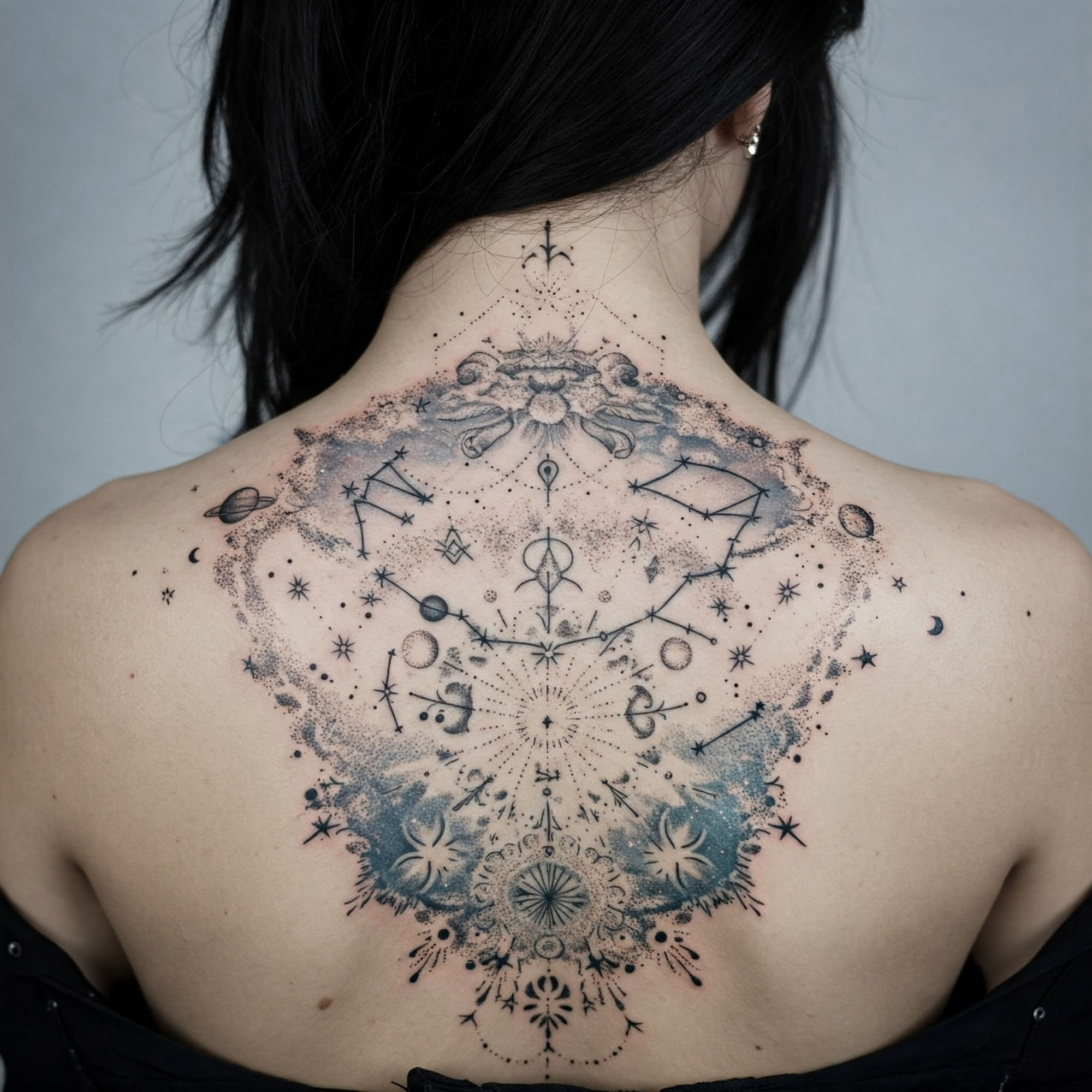 Full back tattoos for females