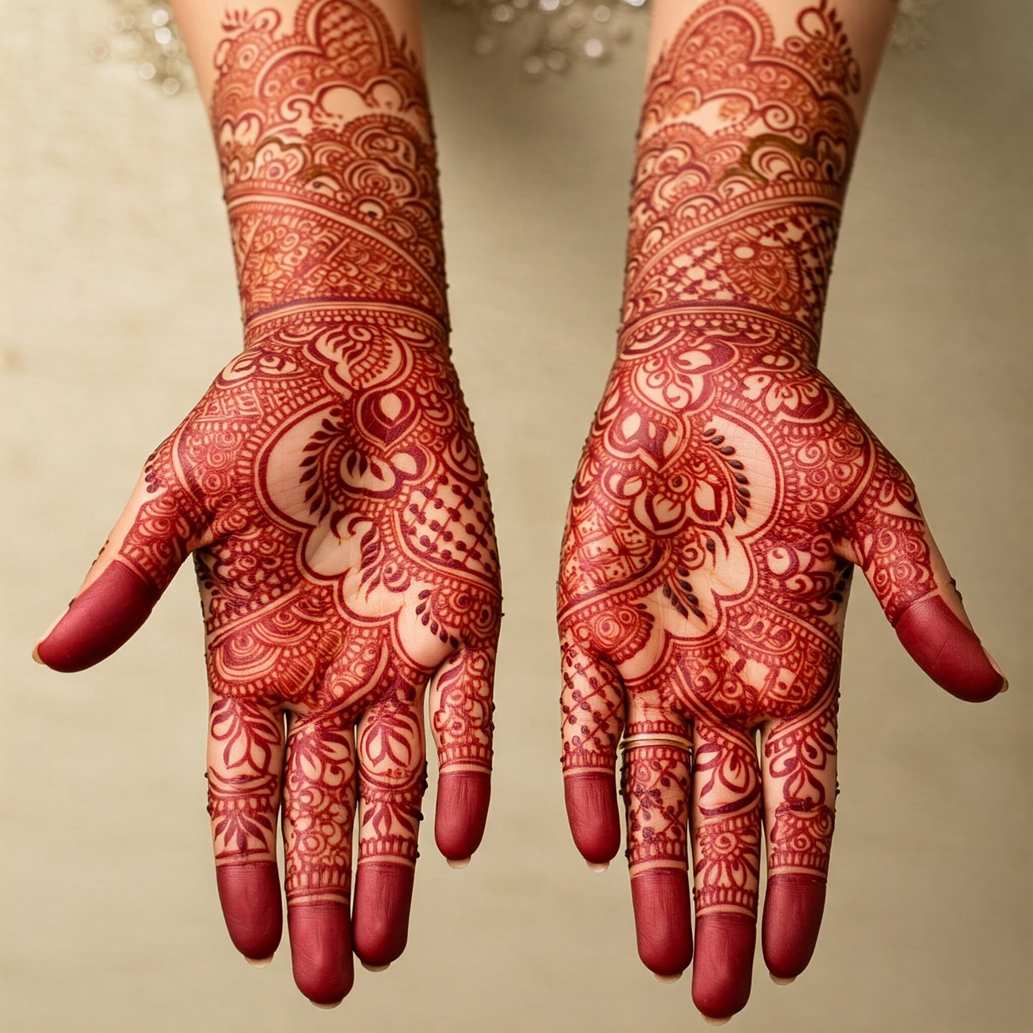 Red Mehndi Designs for Hands