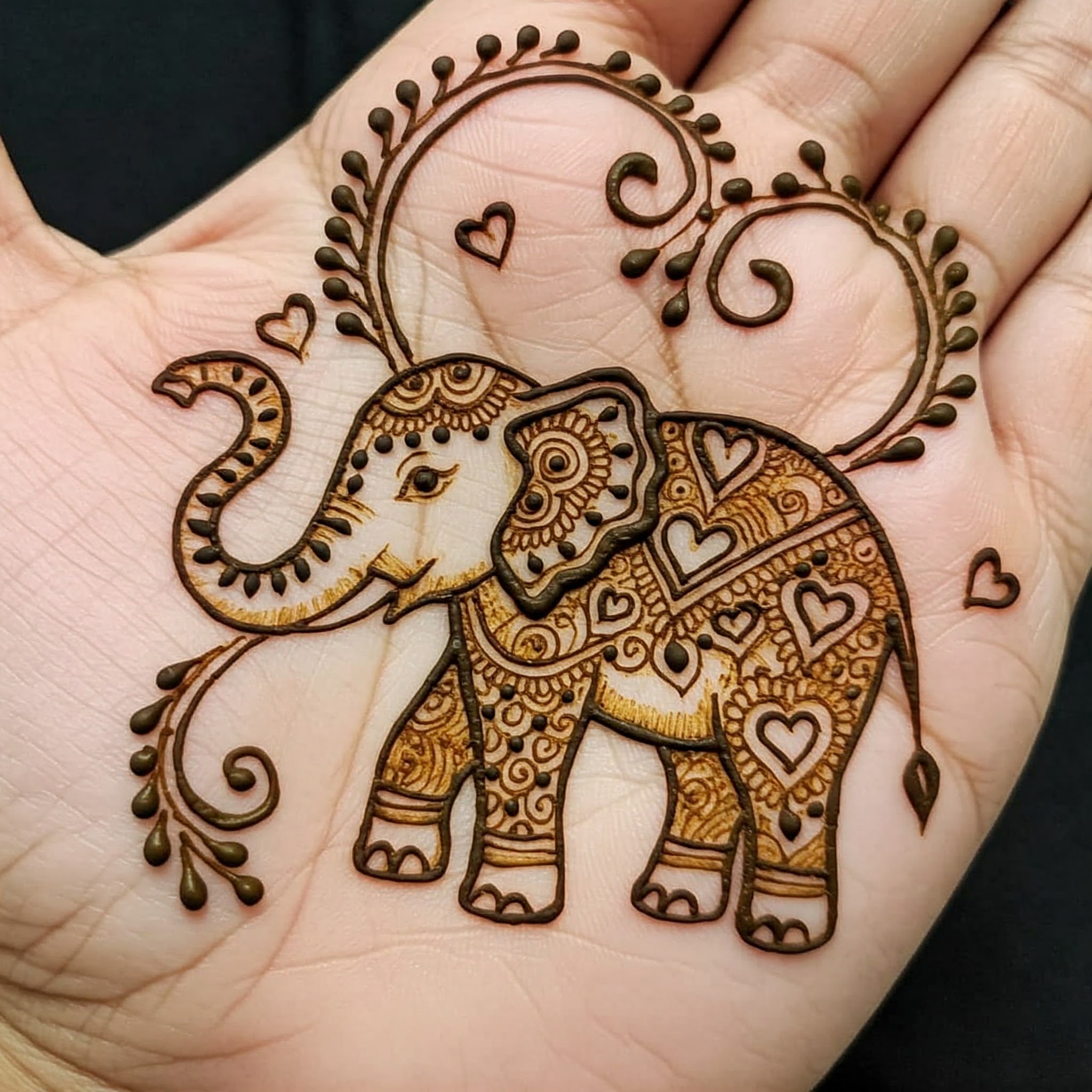 Elephant Mehndi Design Step By Step