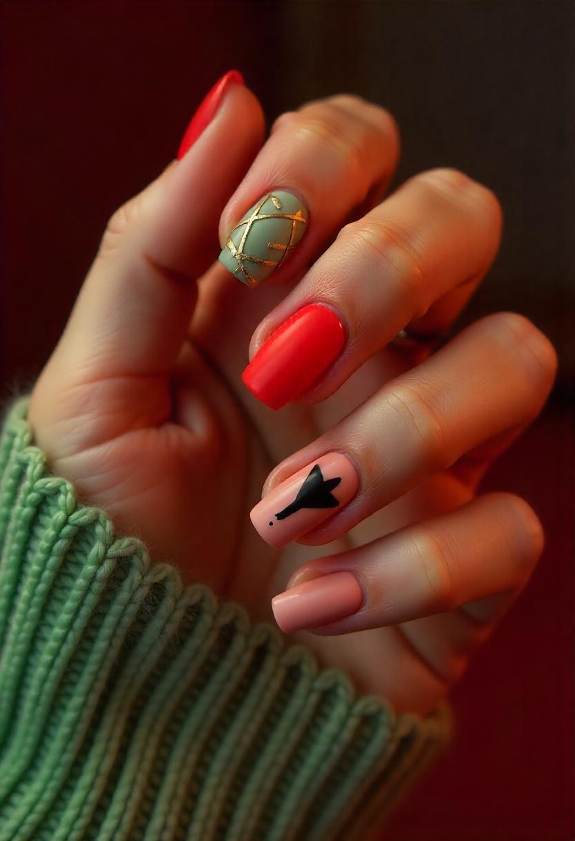 Juneteenth Nails Short