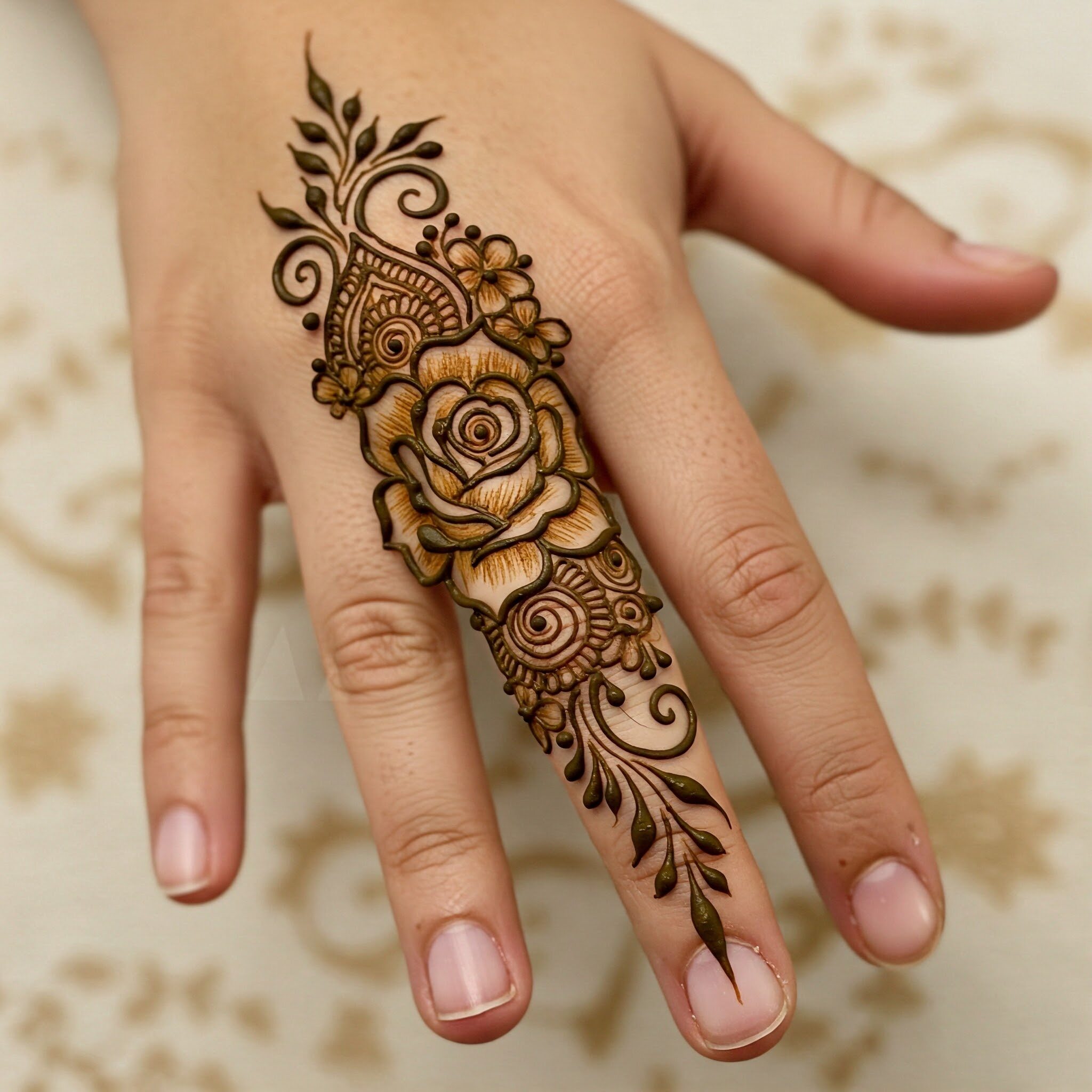 One Finger Mehndi Design 