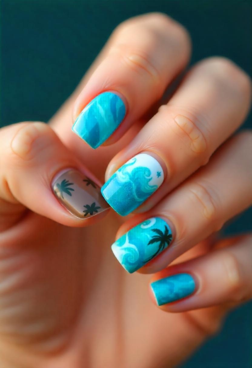 Simple Blue Nail Designs