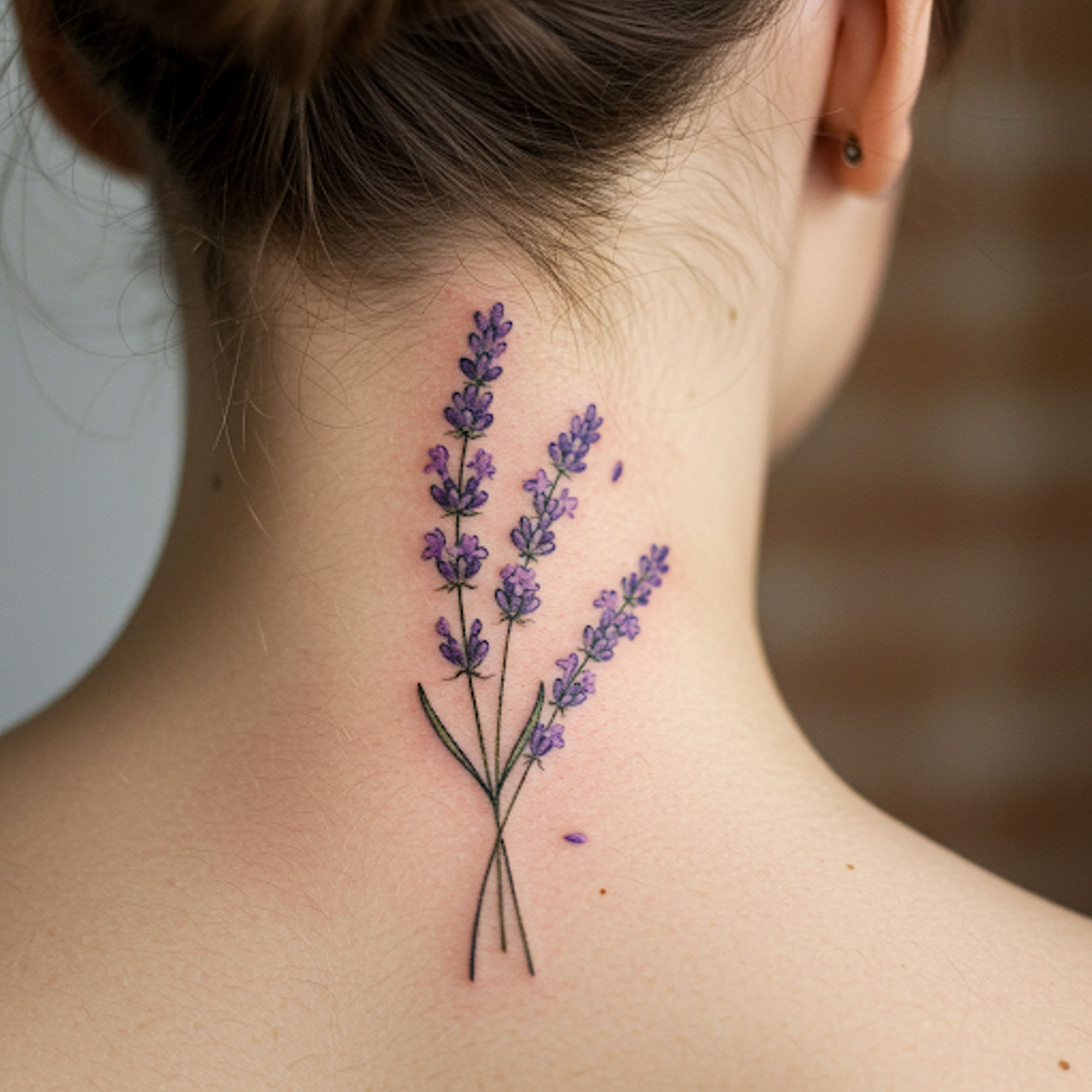 Floral-Inspired Neck Tattoos
