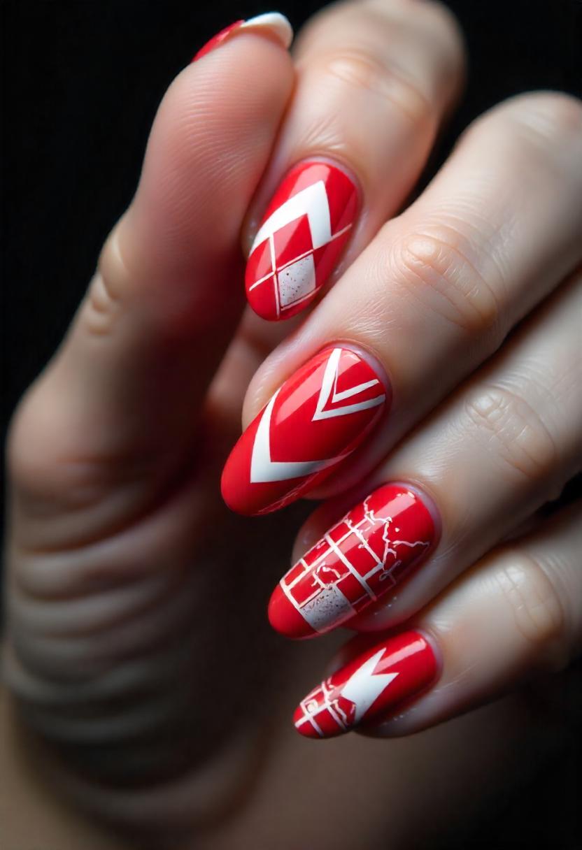 Red Nail Art Designs for Short Nails