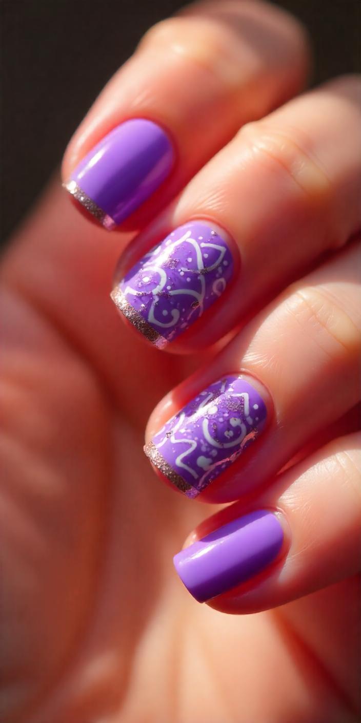 Purple Nail Art Designs Simple