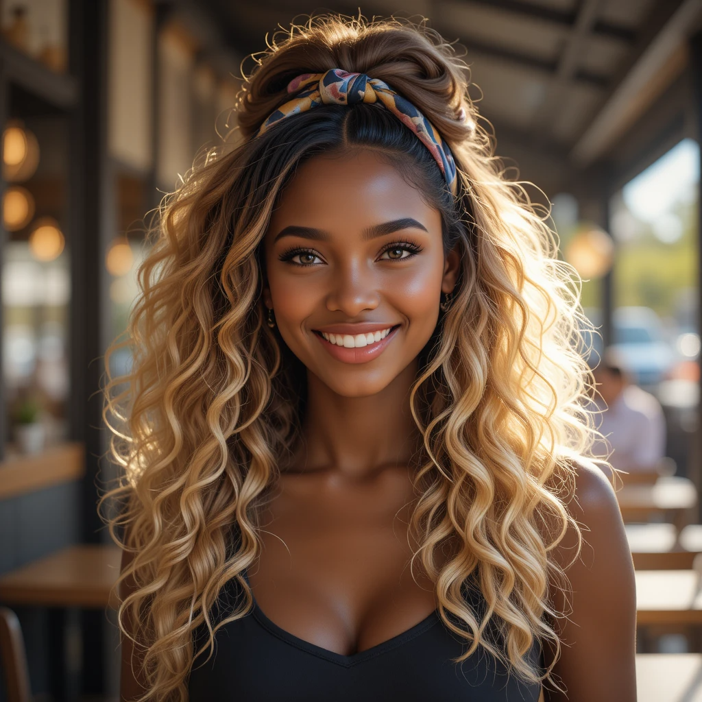 Long curly hair with layers
