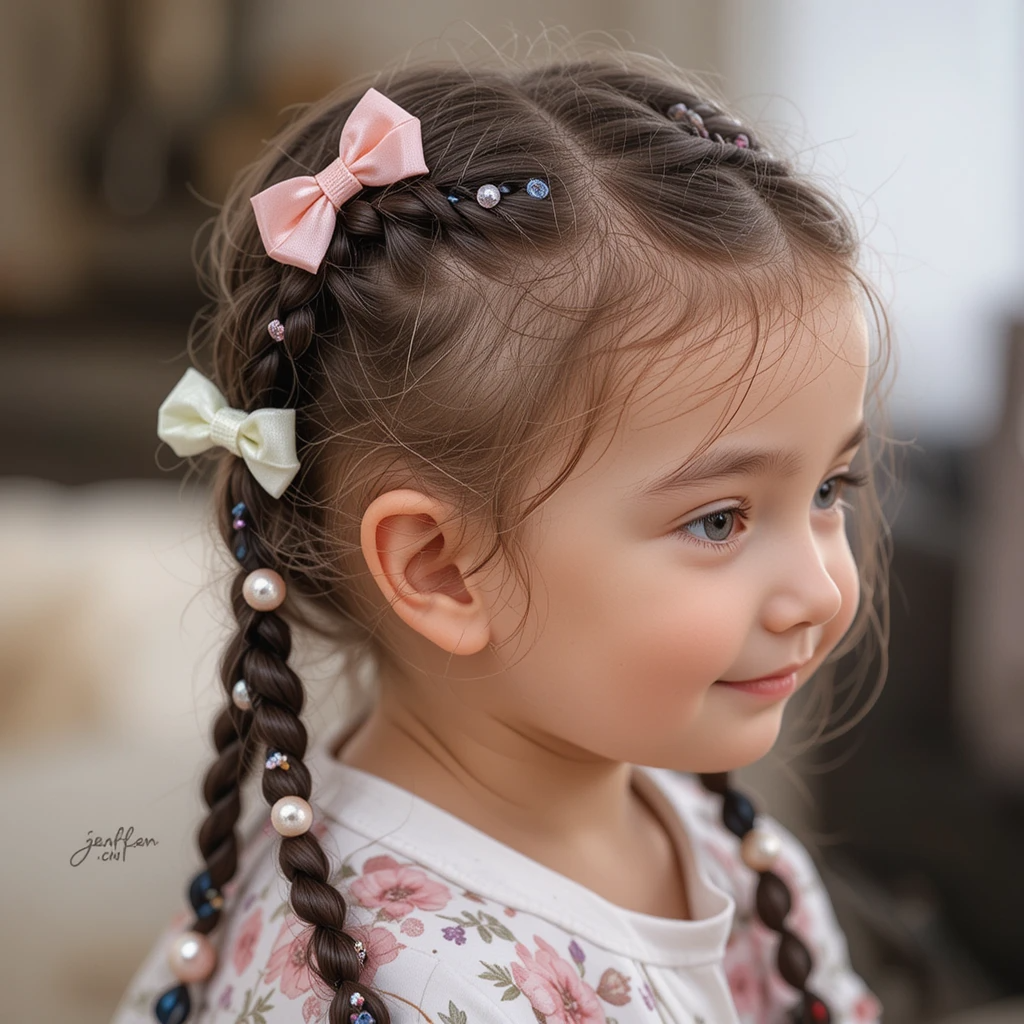Easy Little Girl Hairstyles with Beads
