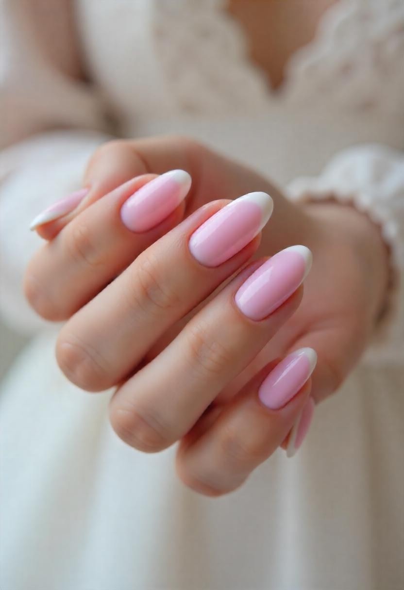 Pink Ombre Nail Art Acrylic