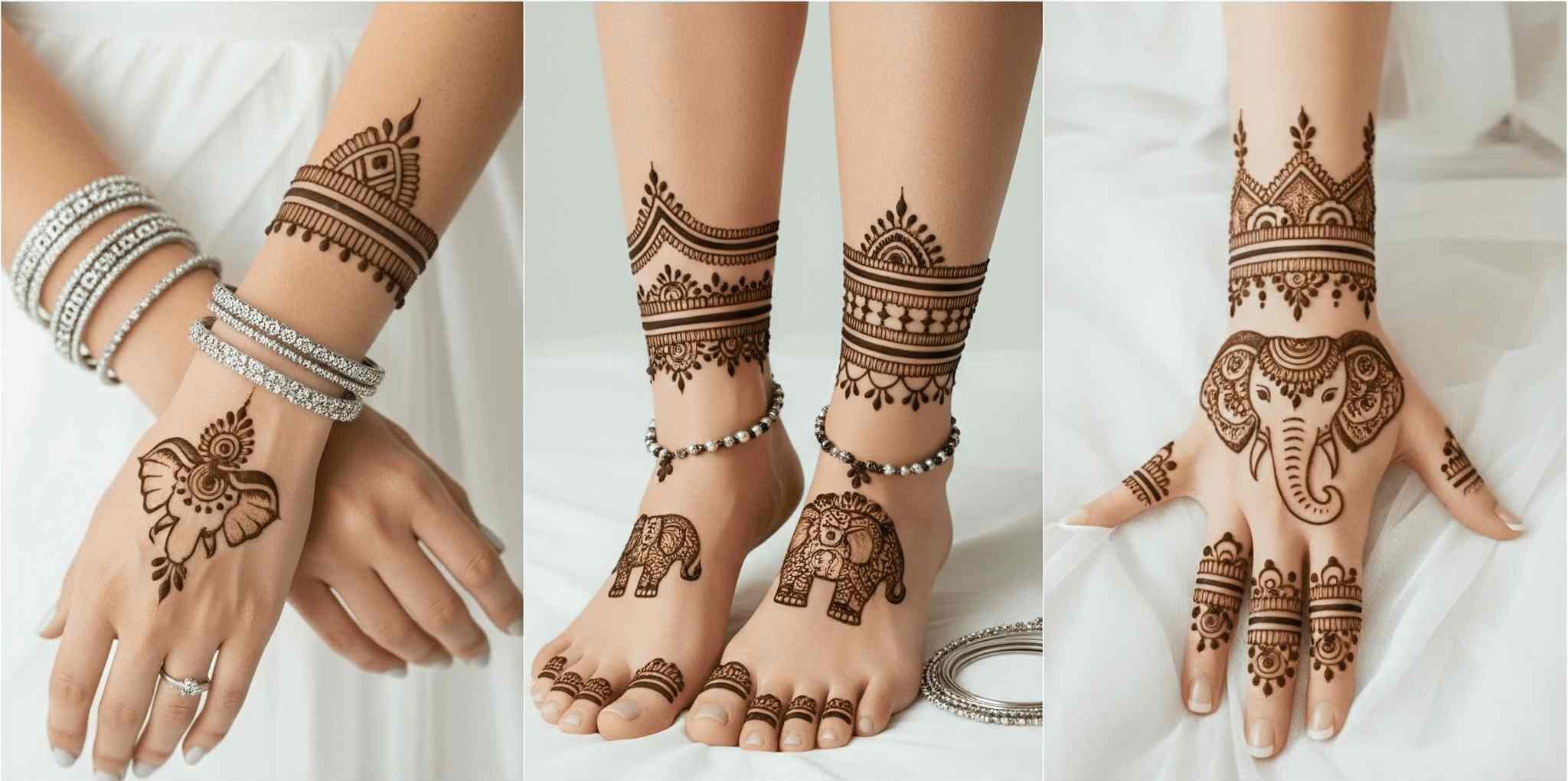 Small Elephant Mehndi Designs
