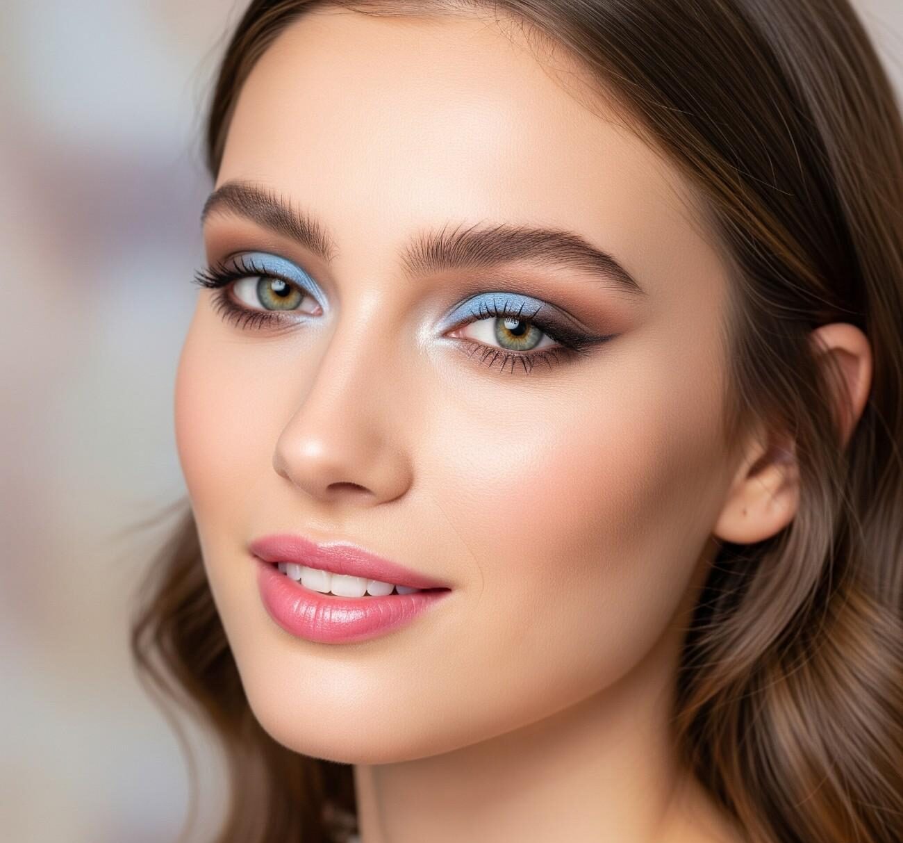 Elegant Blue Makeup for Fair Skin