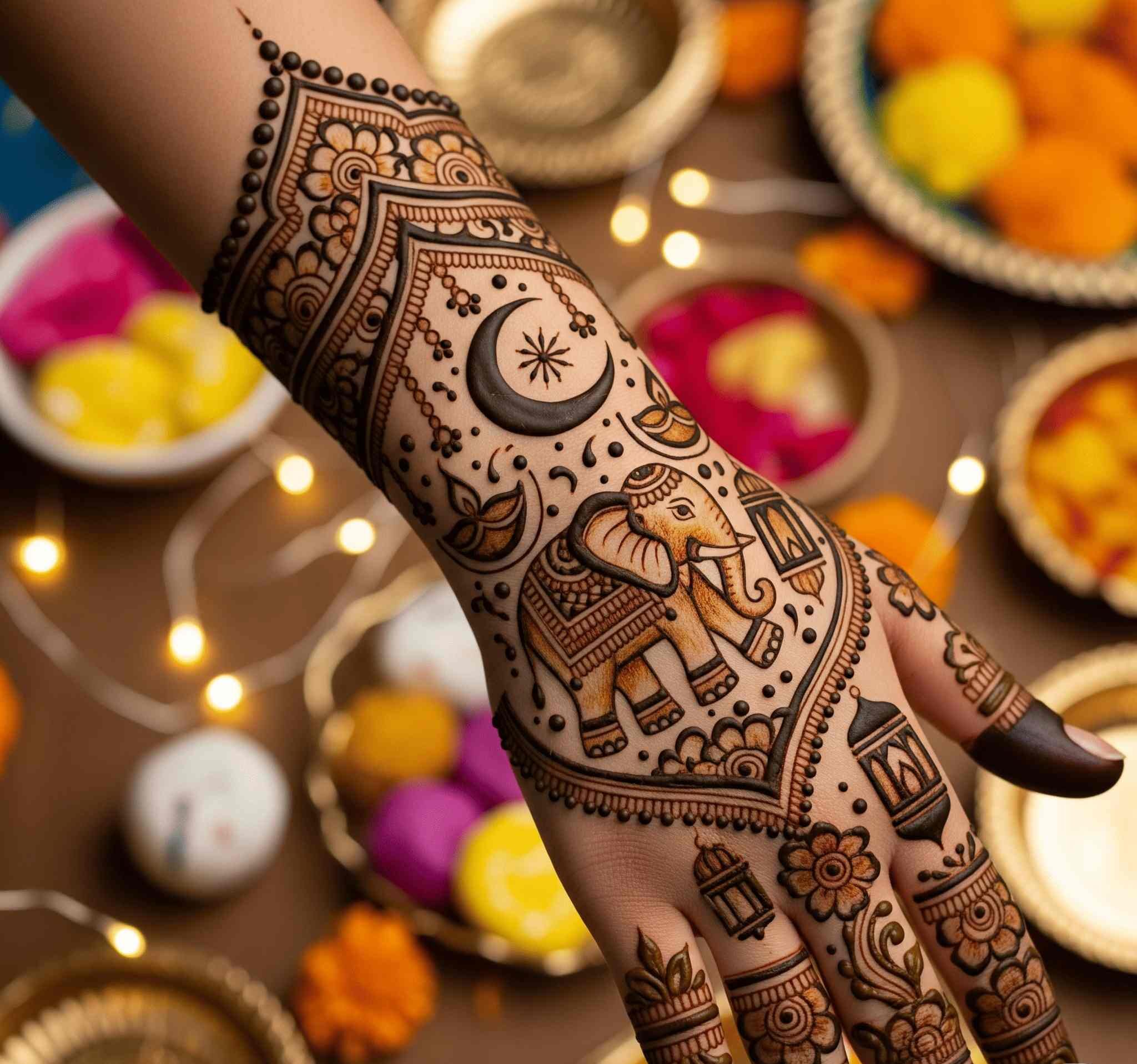 Elephant Mehndi Design Bridal