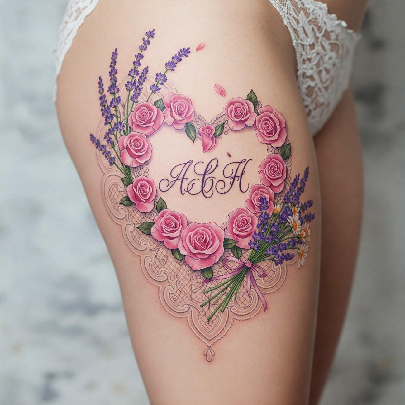 Pretty Thigh Tattoo Inspiration