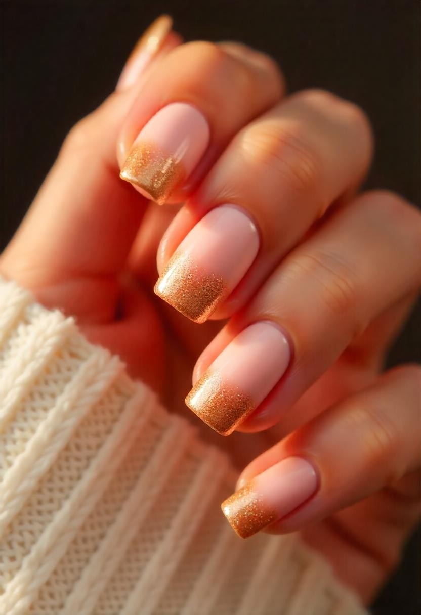 Celebrity-Inspired Sparkling Ombre Nails