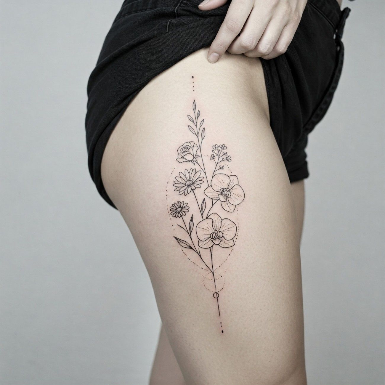 Tattoo Ideas Female Thigh Flowers Simple