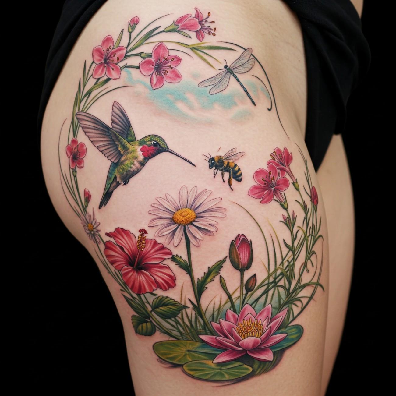 Side Thigh Tattoos for Females