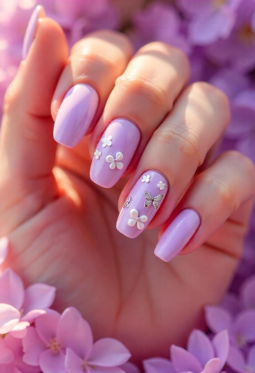 Light Purple Nail Art