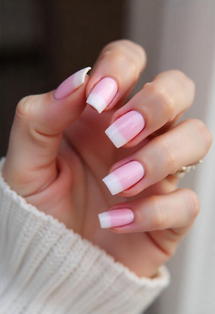 Pink Ombre Nail Art Simple