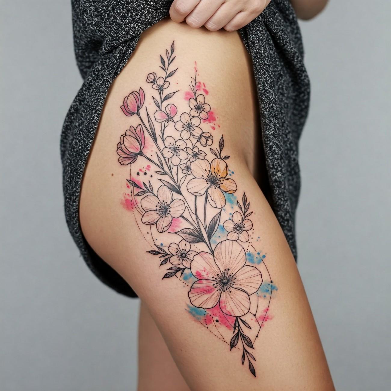Aesthetic Thigh Tattoos for Women