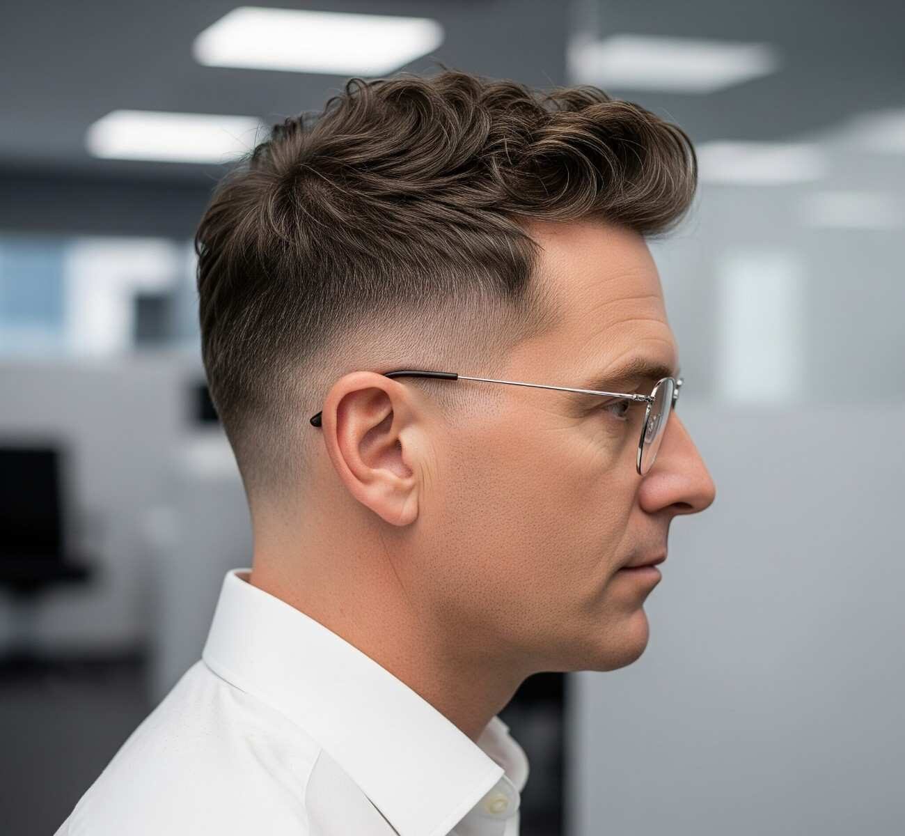 Curly Hairstyles Men Taper Fade